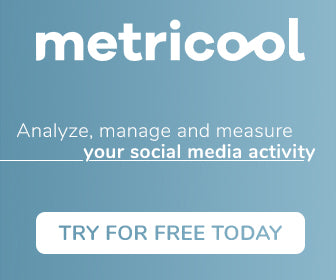 blue box that says metricool sign up today