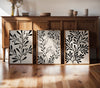 black and beige leaf prints