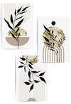 black beige and gold mid-century prints