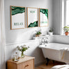 relax soak unwind green bathroom decor