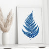 blue fern decor prints
