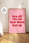 bff gift - bra off tits out red and pink wall art