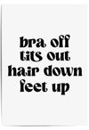 bra off tits out print