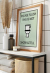 flush the toilet sign
