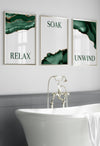 green bathroom relax soak unwind