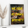 we ride at dawn alter vintage art print in yellow