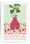your grow girl pink and green wall art