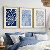 3pc blue leaf print set