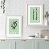 Set of 2 Sage Green Kitchen Wall Art