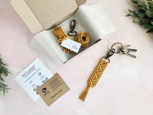 DIY Macrame Kit, Cotton Keychain