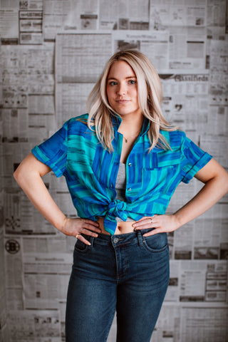 Green and Blue Blouse