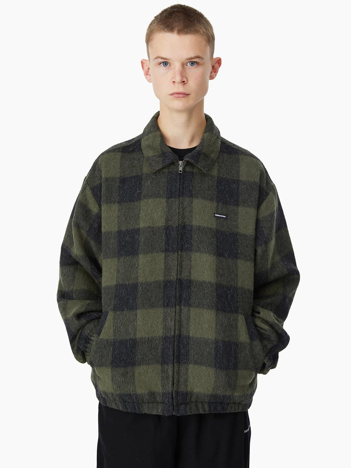 thisisneverthat Brushed Check Zip Jacket