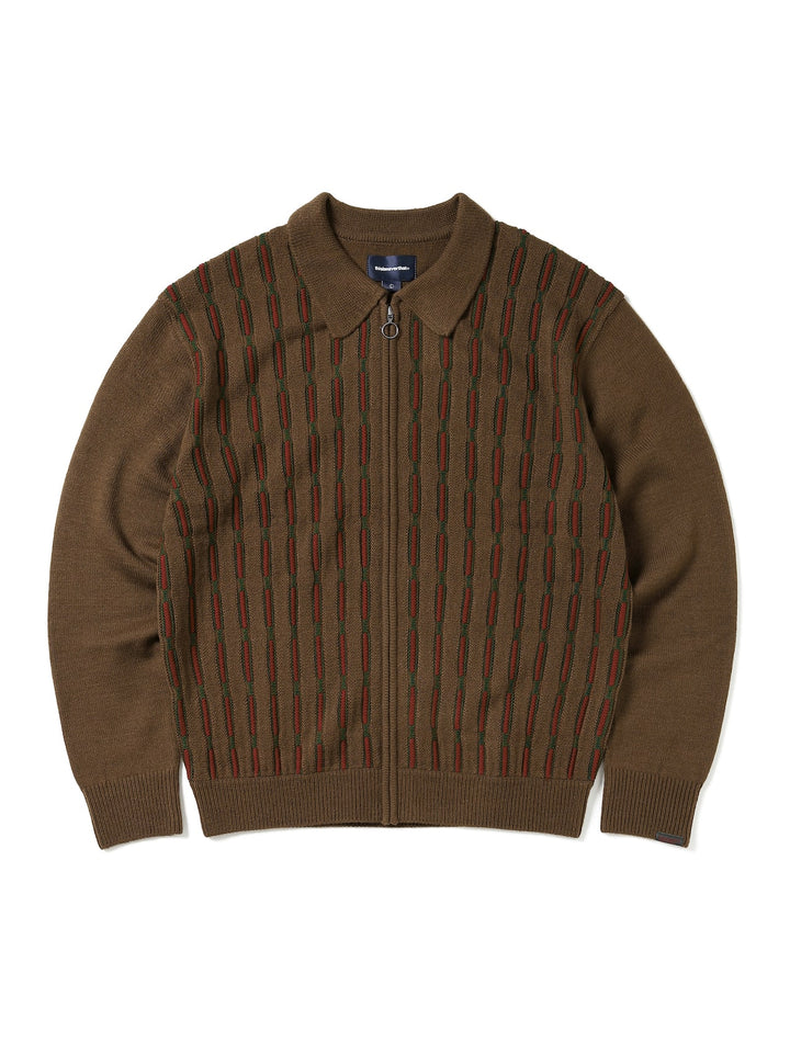 Thisisneverthat Velvet Knit Zip Polo Beige - Mens - Zippers & Cardigans  thisisneverthat