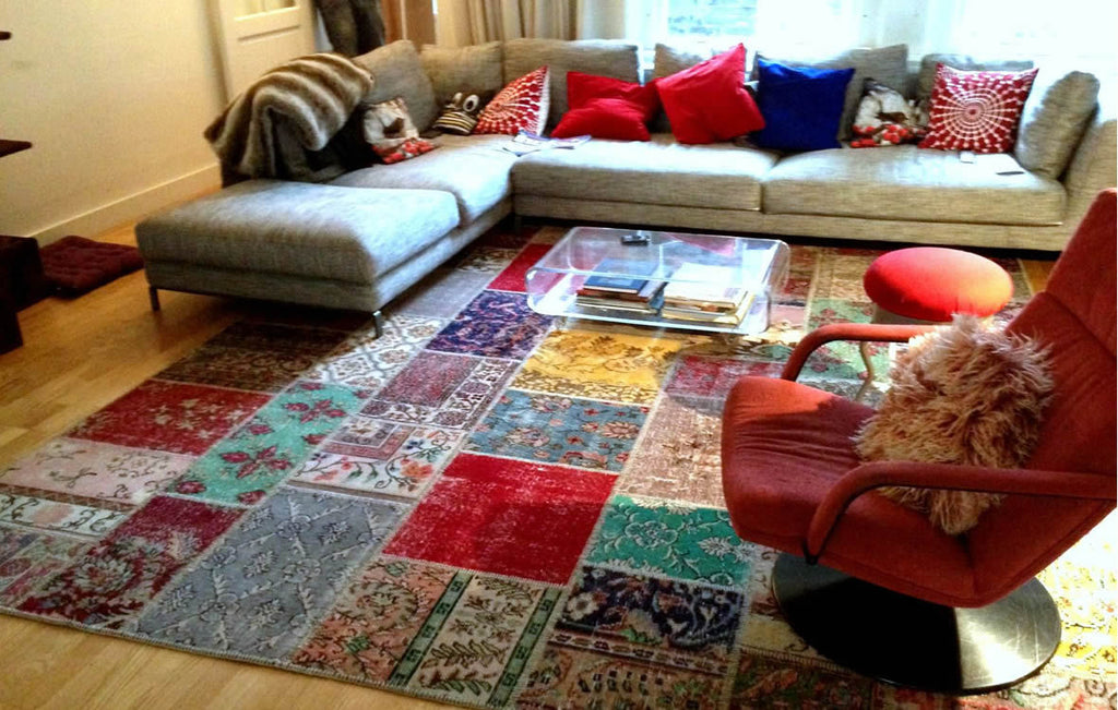 renkli patchwork halı