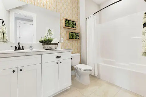 Paint and Paper Bathroom Accent Wall