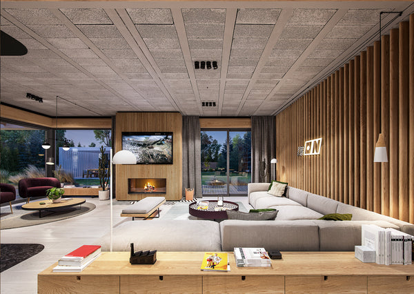 luxury basement living room in modern west coast home