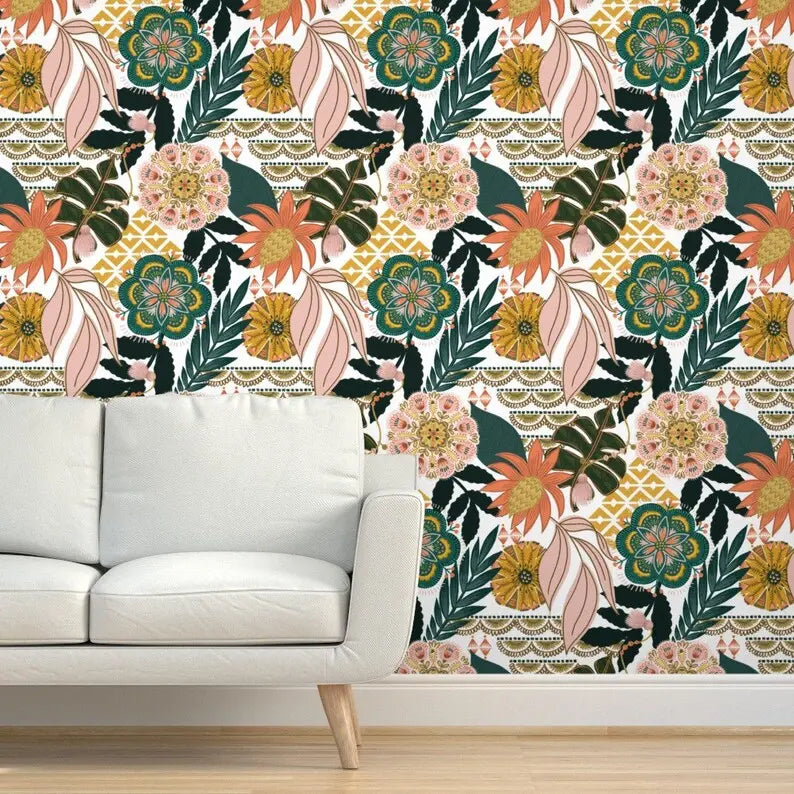 peele and stick floral removeable wall paper