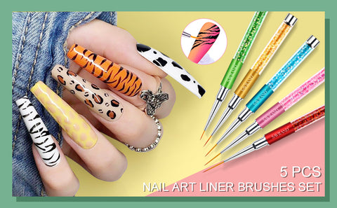 5pcs Nail Art Liner Brush Set Size 7/9/11/13/15 mm – Saviland Global
