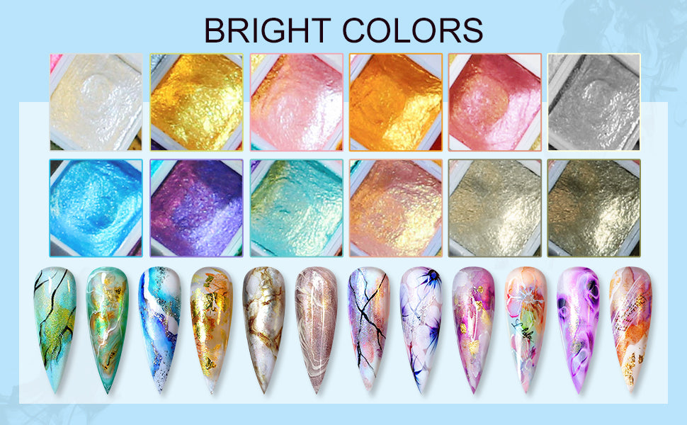 Professional Watercolors for Nails 28 Pearl Watercolor Paint