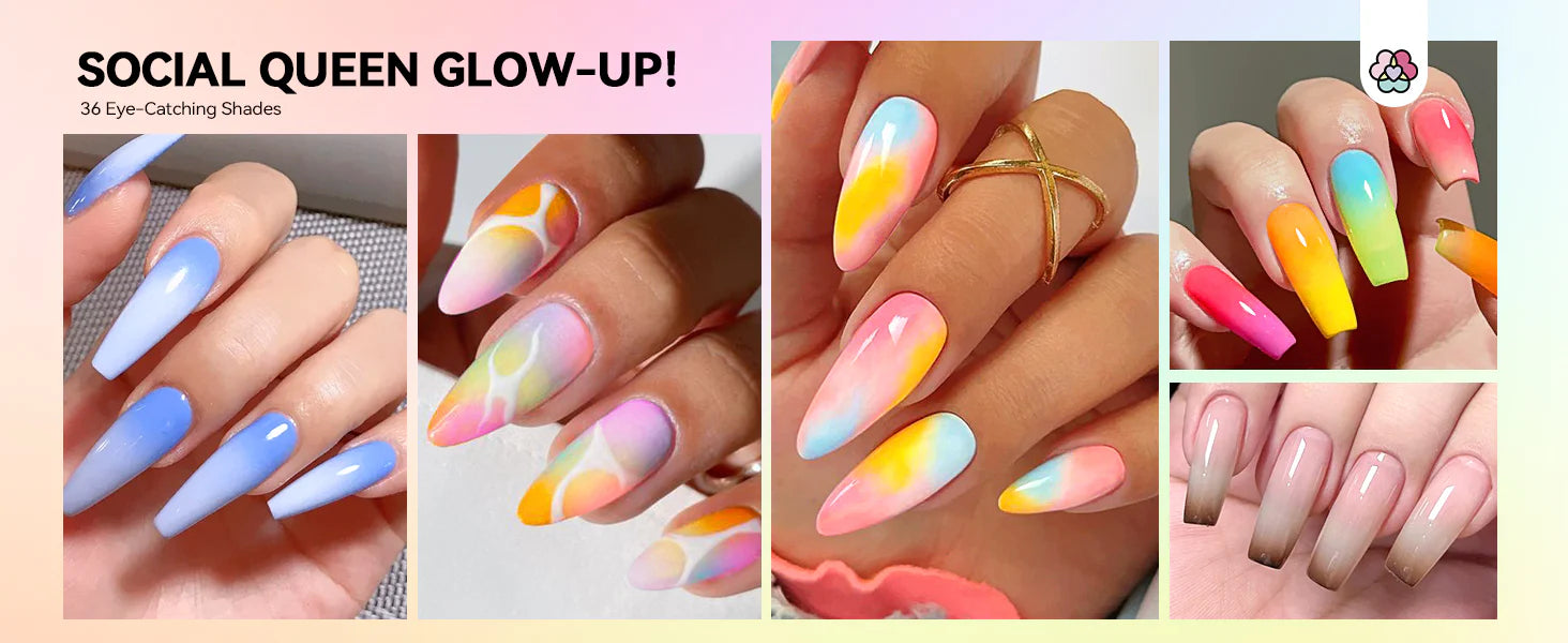 ombre nails inspiration color palette for summer look