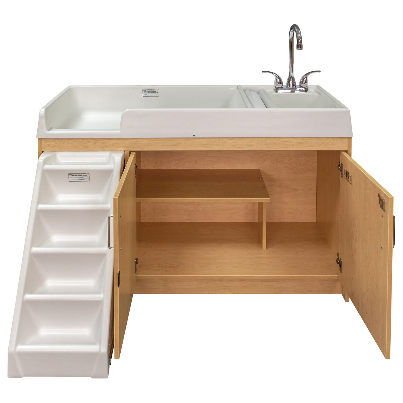 Toddler Walkup Changing Table with Sink 59-1/2