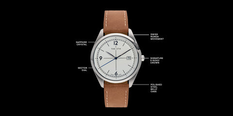 The 5TH Watches Swiss Made Compass Brown Watch