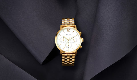 The M watch female gold links