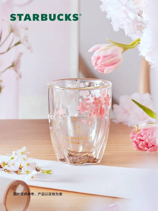 Starbucks China 2022 Sakura Season 355ml pink sakura double glass