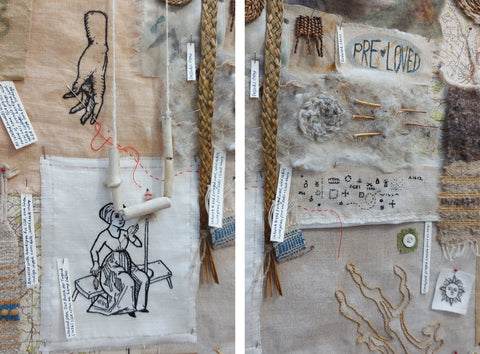 Embroidered mixed media artwork by Alex Vincent Textiles