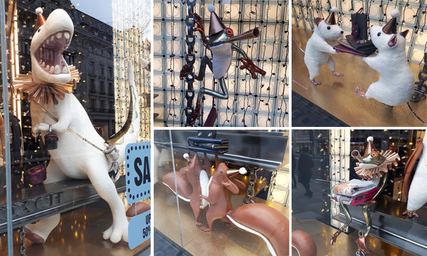Coach window display featuring stuffed animals, Regent Street, London