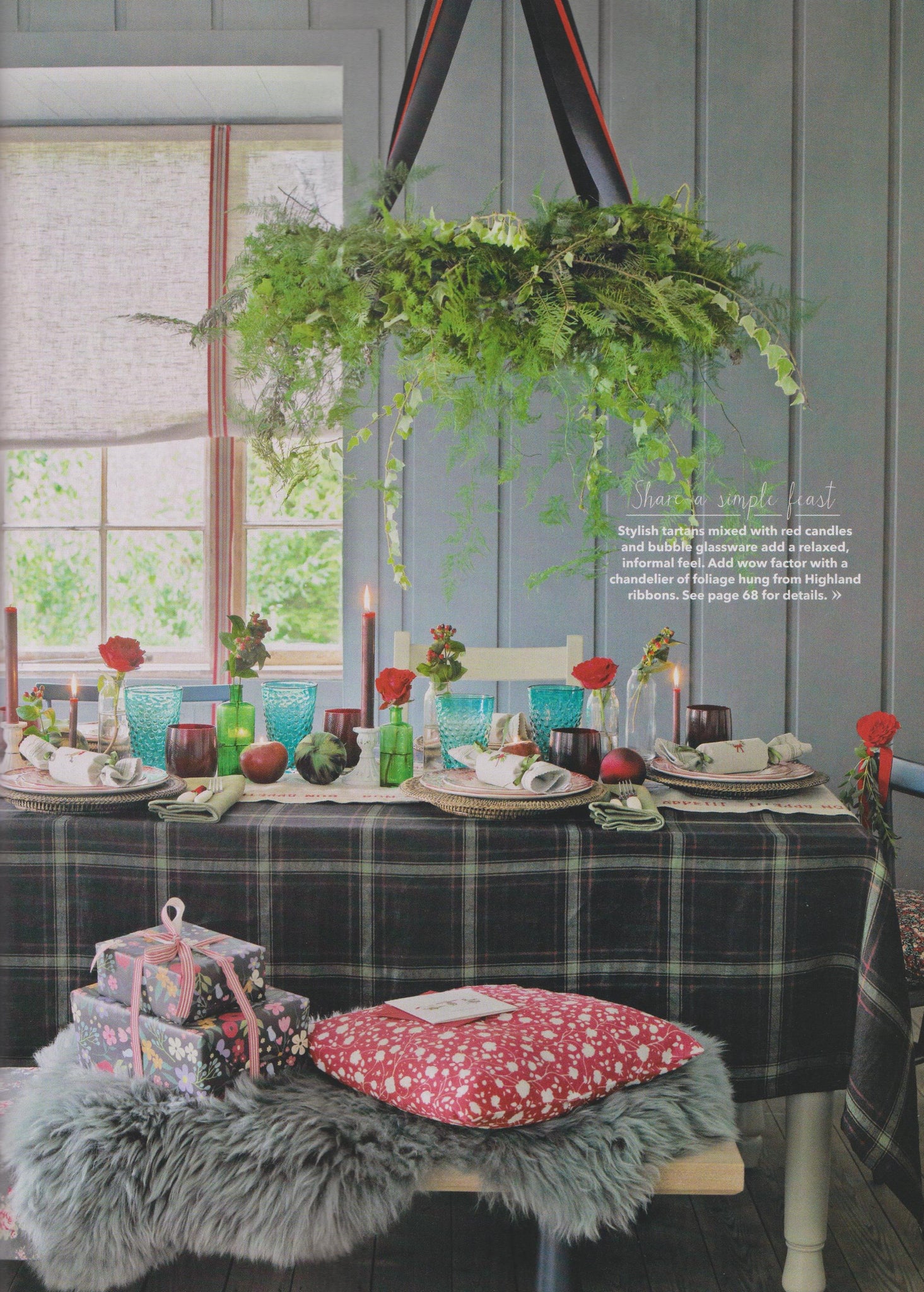 Woodland reusable Christmas crackers by Kate Sproston Design as featured in Country Homes and Interiors Magazine Dec 2015