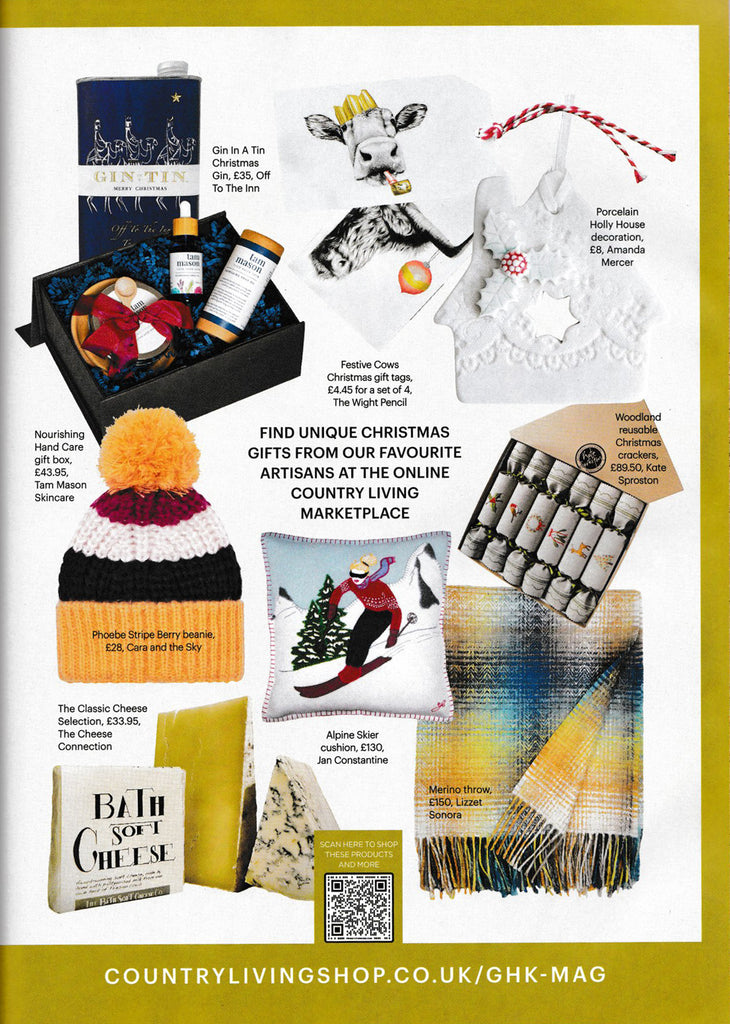 Woodland Embroidered Christmas Crackers by Kate Sproston Design in Good Housekeeping Magazine December 2023