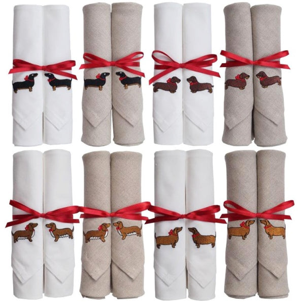 All four new designs shown in ivory cotton and natural linen versions.