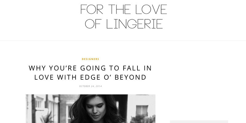 Edge o' Beyond press feature - For The Love of Lingerie