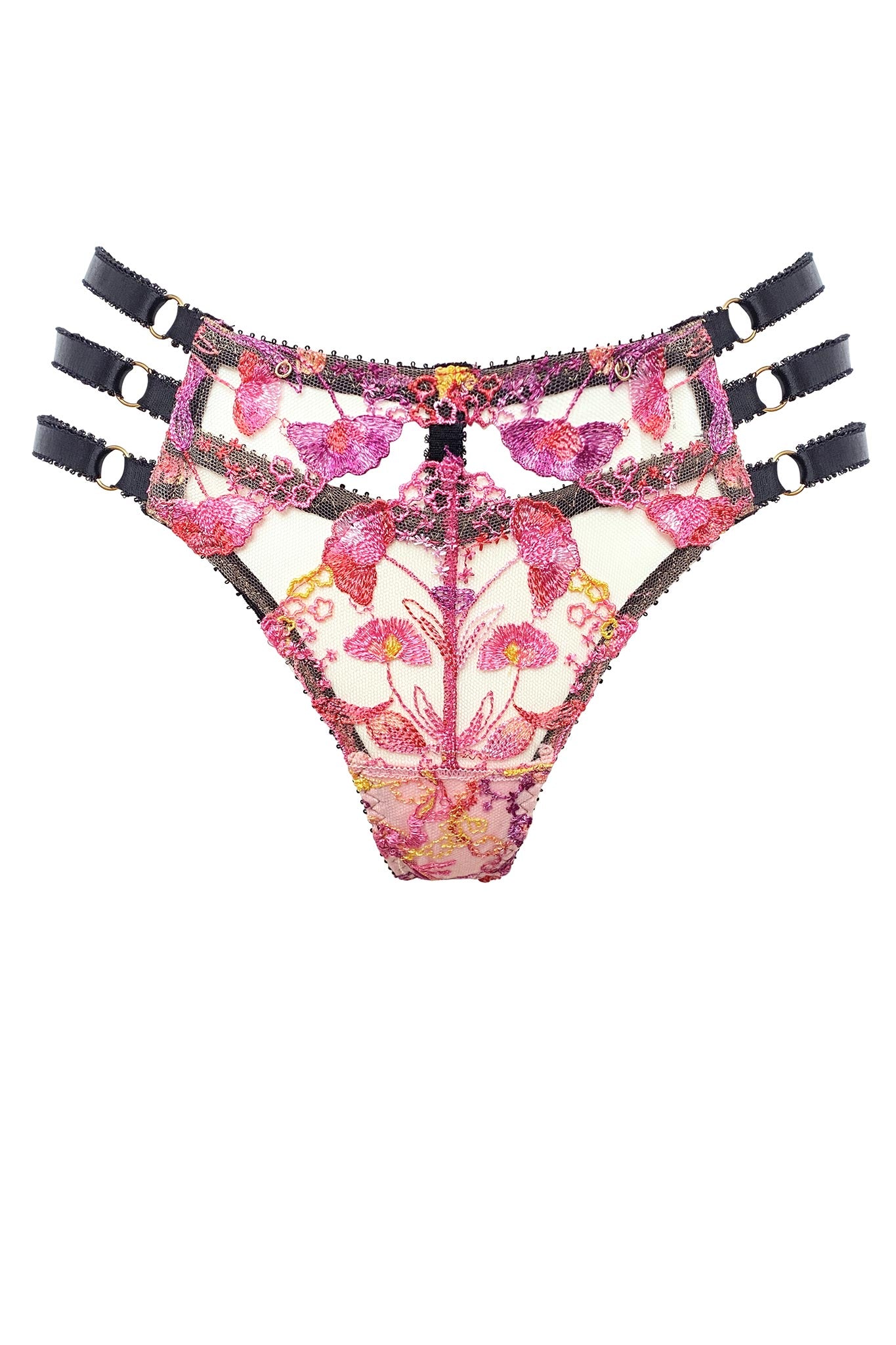 G-String Thongs for Women European Luxury Floral Embroidered Sexy