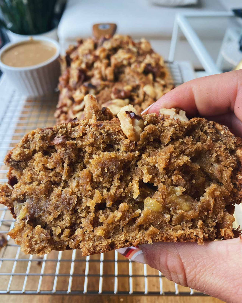 sourdough banana bread slice