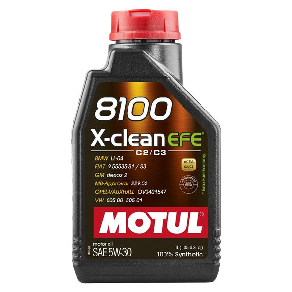 Motul 8100 X-Clean+ 5W30 C3 Fully Synthetic Car Engine Oil 5 litres - 5 L