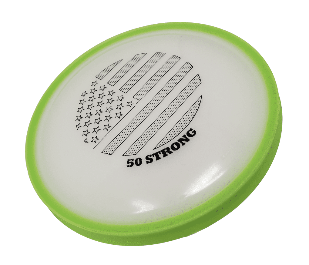 50 Strong Glow In the Dark Flying Disc, Made With Soft Edges, For Lawn Games, Floats in Water, Polypropylene