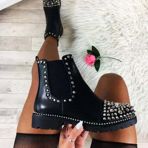 Studded Women Ankle Boot - Shoe Candy Shop - Studded Boot