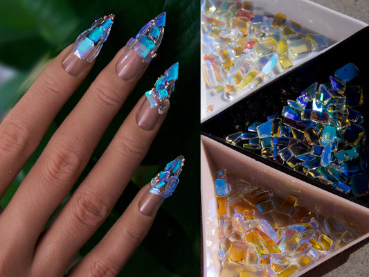 2500pcs/Box Luxury Rhinestone Nail Art Jewelry Set Glass Nail