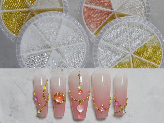 Nail Caviar Beads golden/silvery Nail Art Metal Mini Beads - Temu