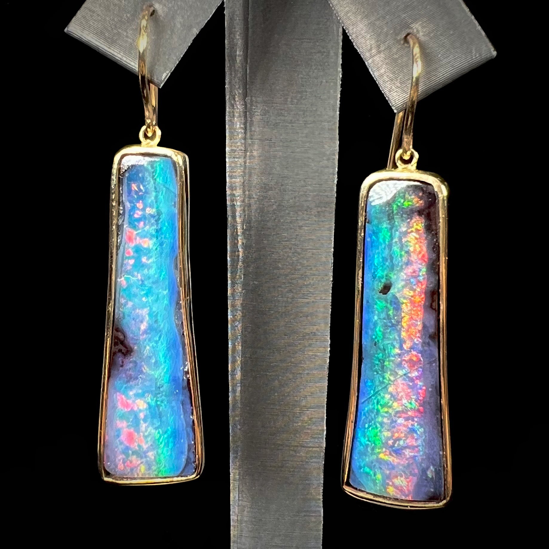 John & Jackie | Bull Creek Boulder Opal Earrings in 14kt Gold