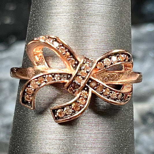 Rose Gold Plated Silver Diamond Pavé Heart Ring | Burton's