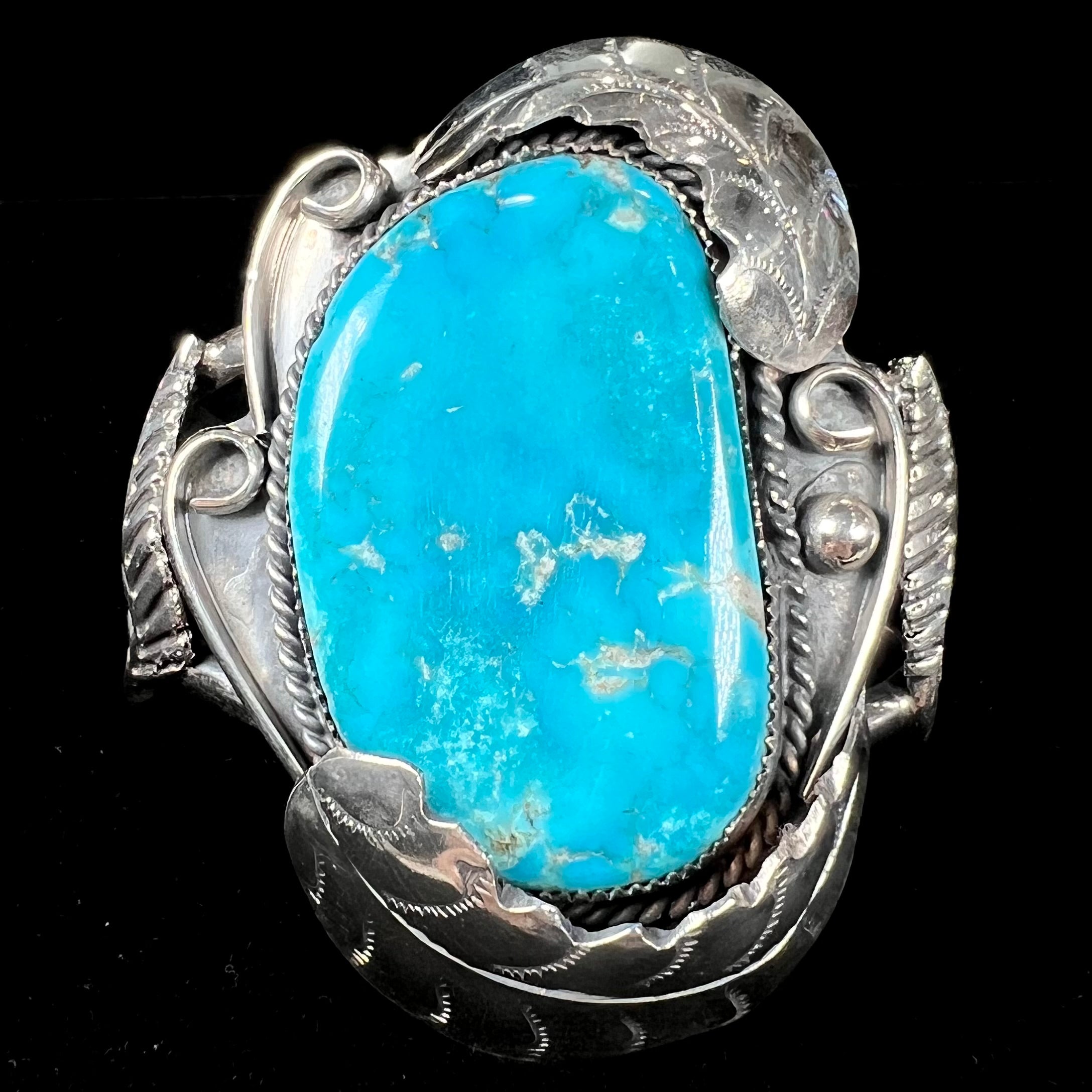 Sleeping Beauty Turquoise Cuff Bracelet | Sterling Silver | Vintage c.1970's