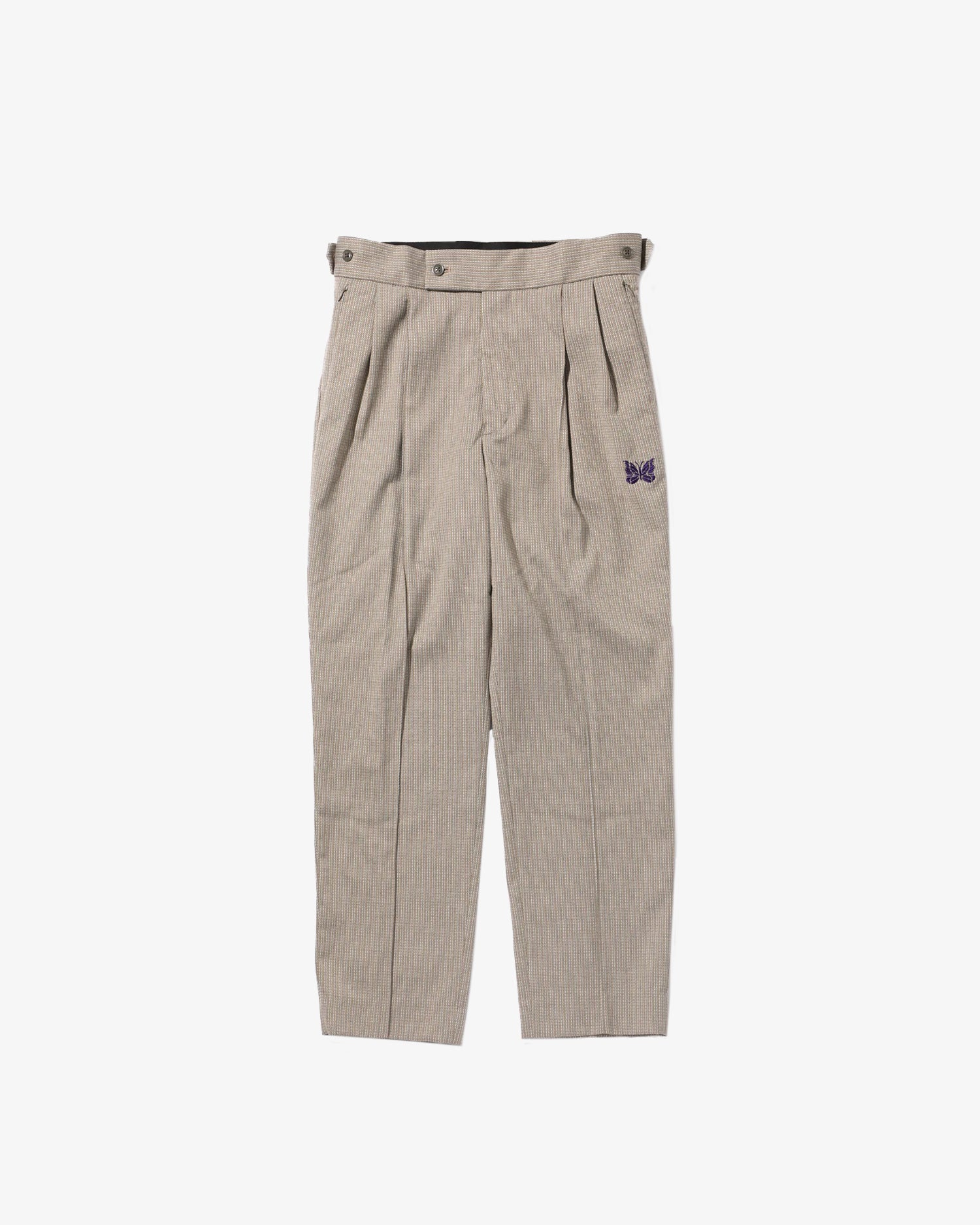 Needles Tucked Side Tab Trouser Stripe Jq. Grey