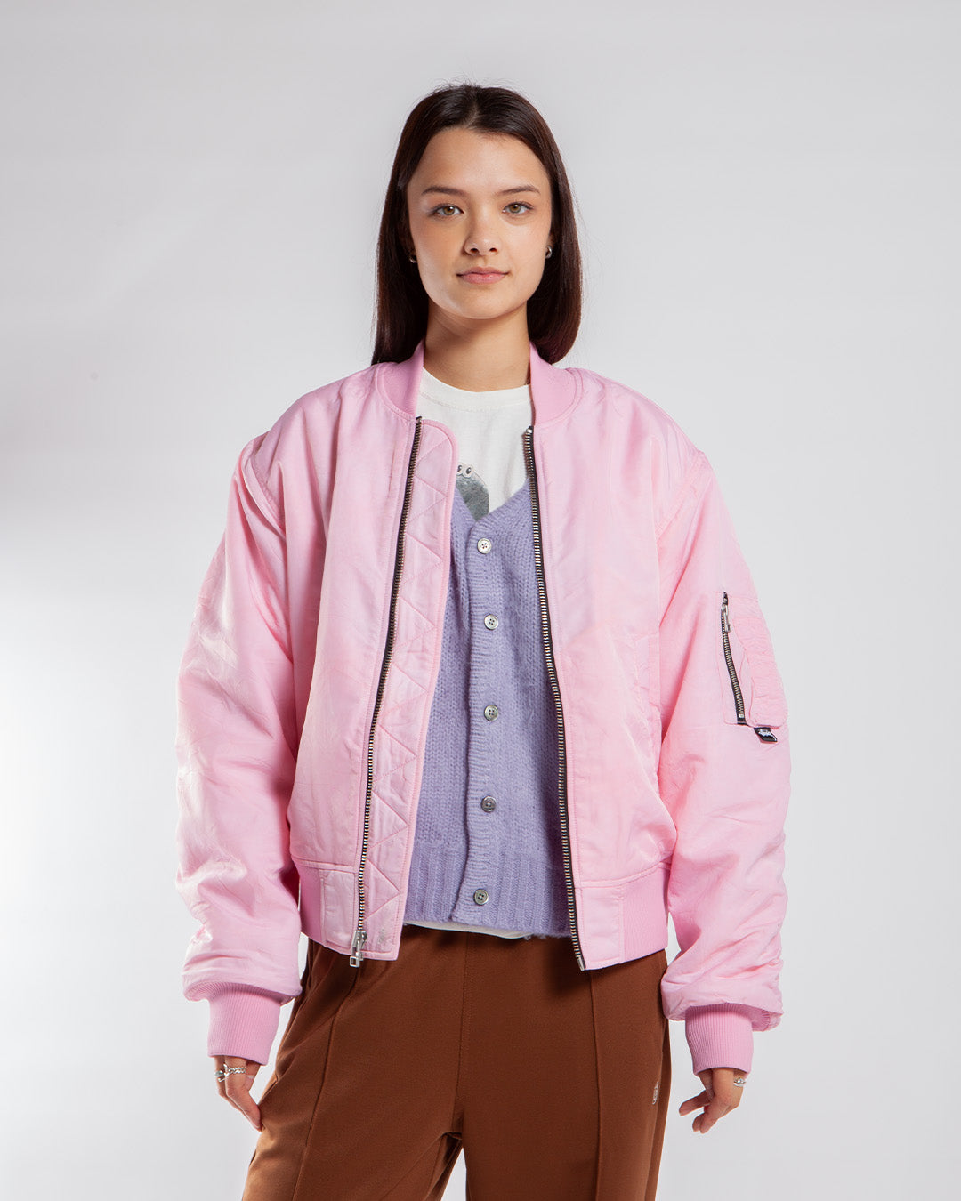 Stussy Dyed Nylon Bomber Pink