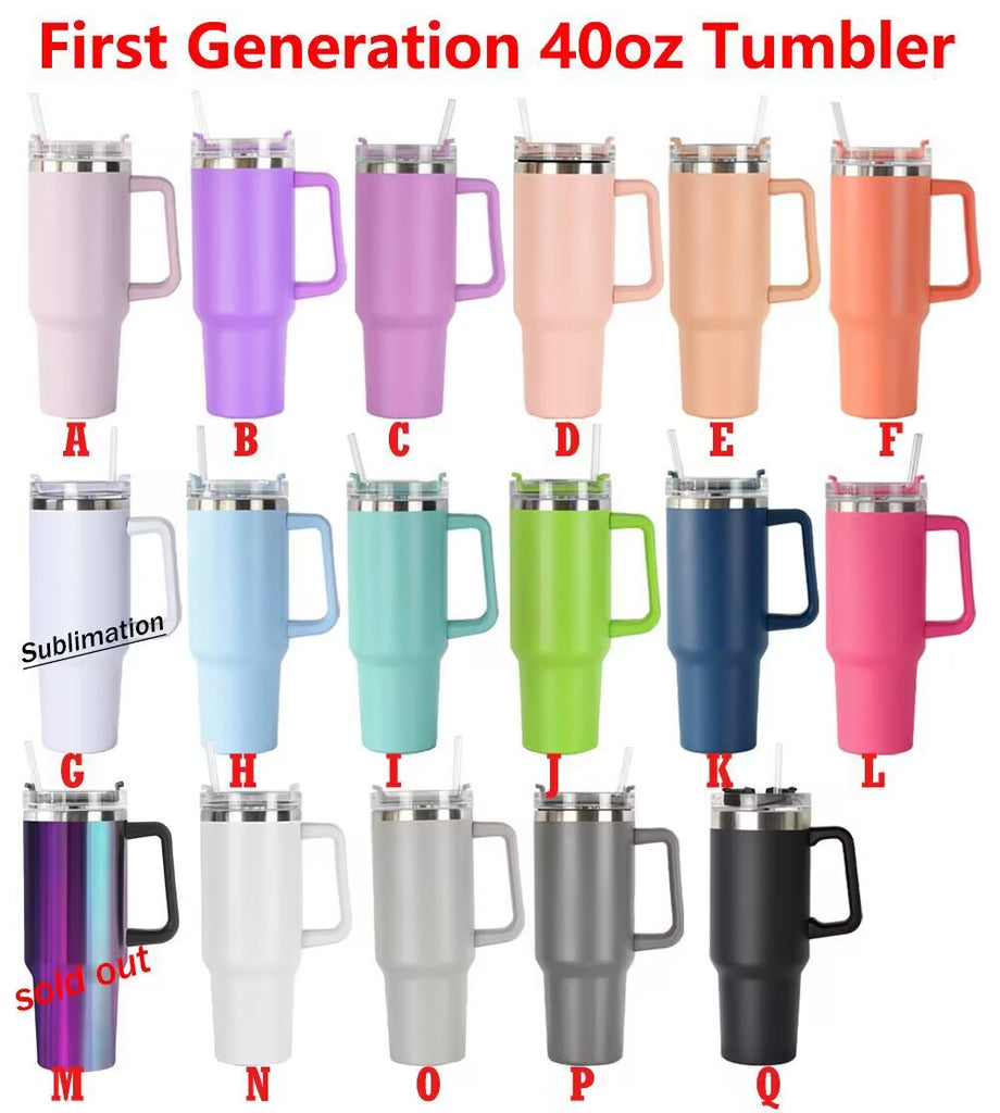 25pcs 40oz Sublimation Blank Tumbler with Handle Adventure Quencher Car Cup  Outdoor Travel Stainless Steel Tumblers