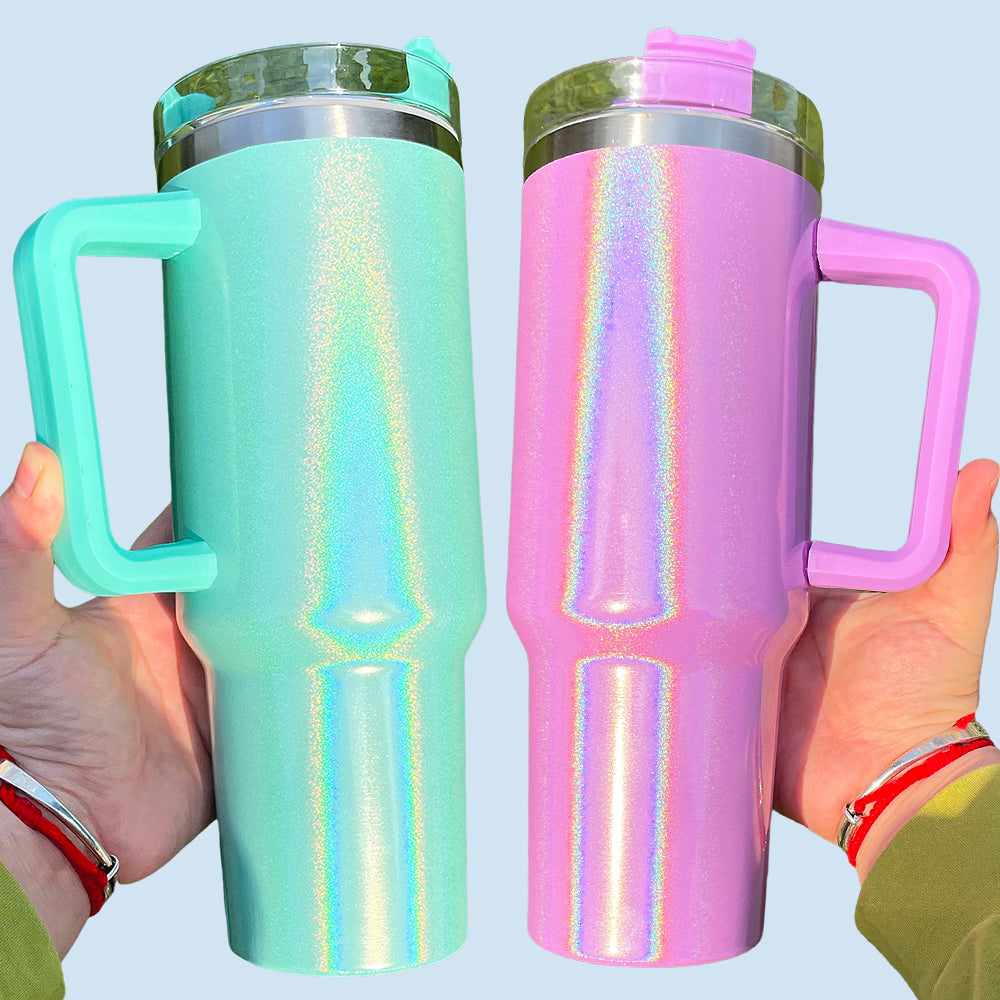 40oz Sublimation Metallic Shimmer Gradient Tumblers