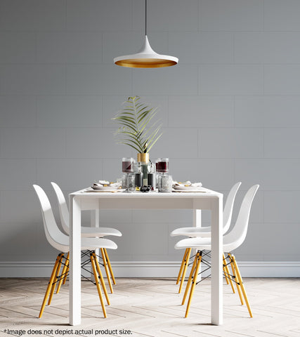 Minimalistic dining room interior with Dove Gray Renoboard; Trendy gray interior for 2021