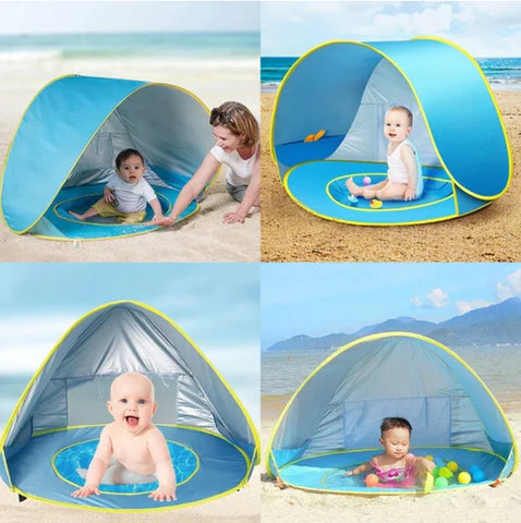 barraca de praia infantil com piscina dino brinquedos
